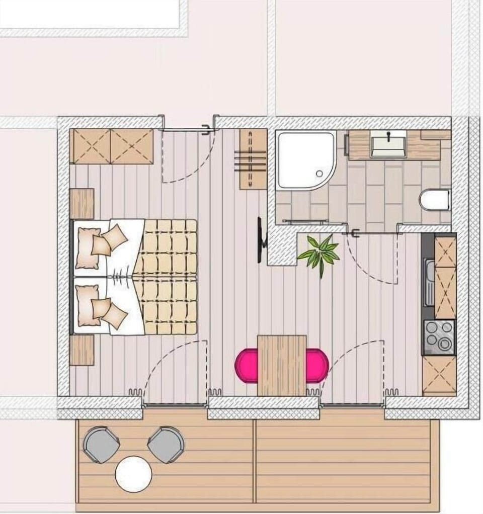Studio, Balcony, Mountain View | Floor plan