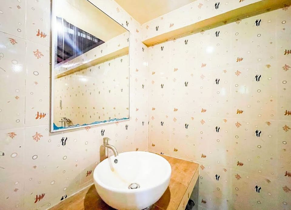 Shower, free toiletries, towels, soap