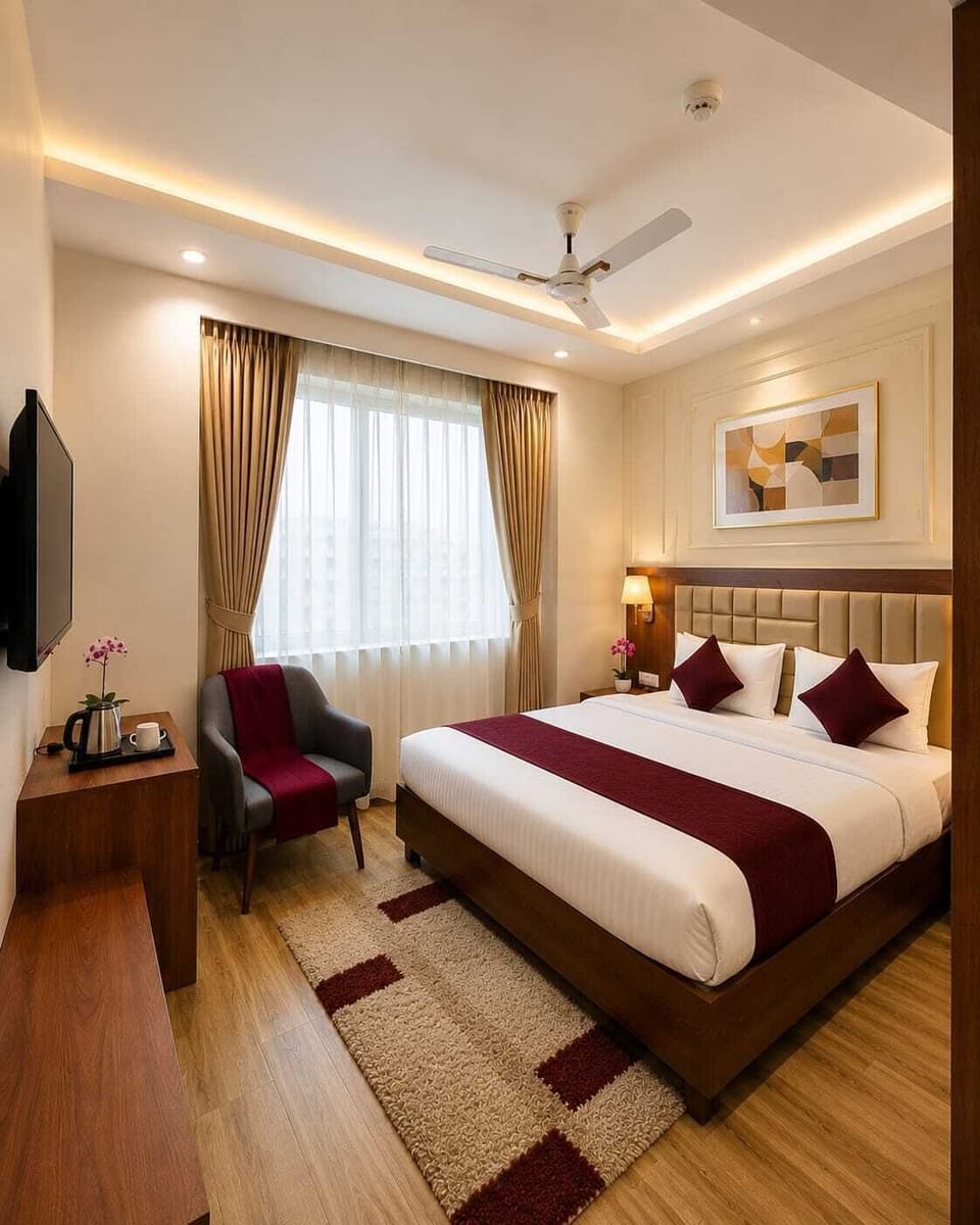 Deluxe Double Room, City View | Iron/ironing board, free WiFi