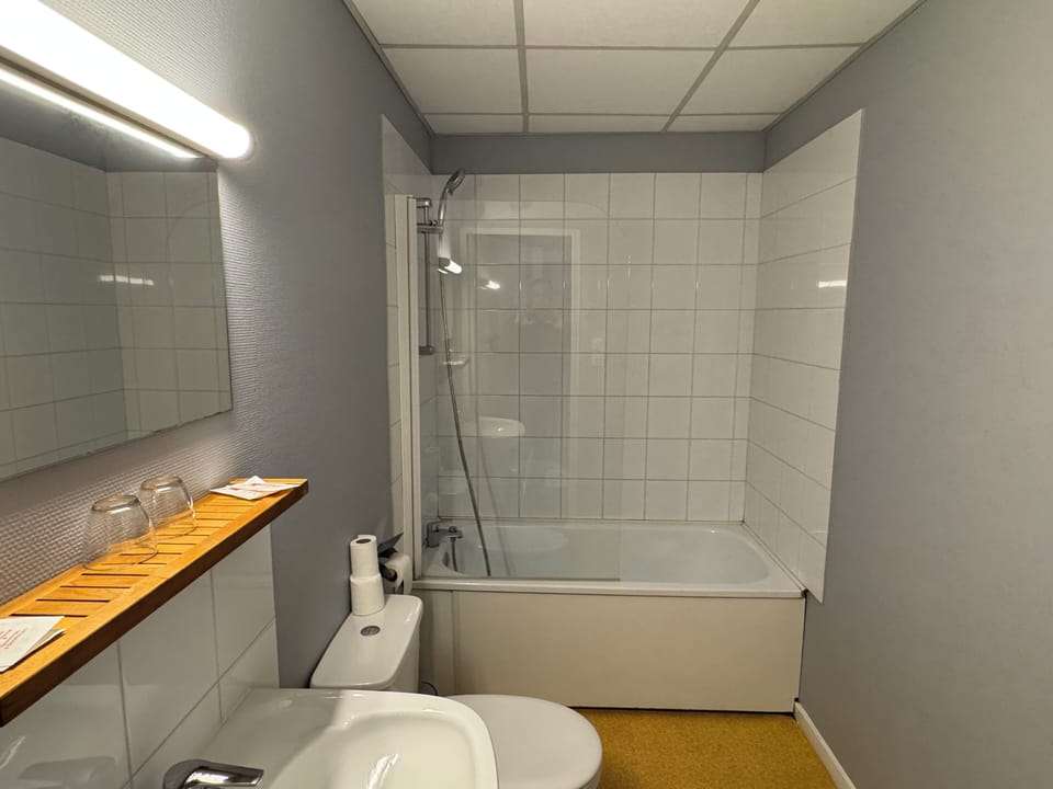 Desk, soundproofing, iron/ironing board (on request), cribs (surcharge)