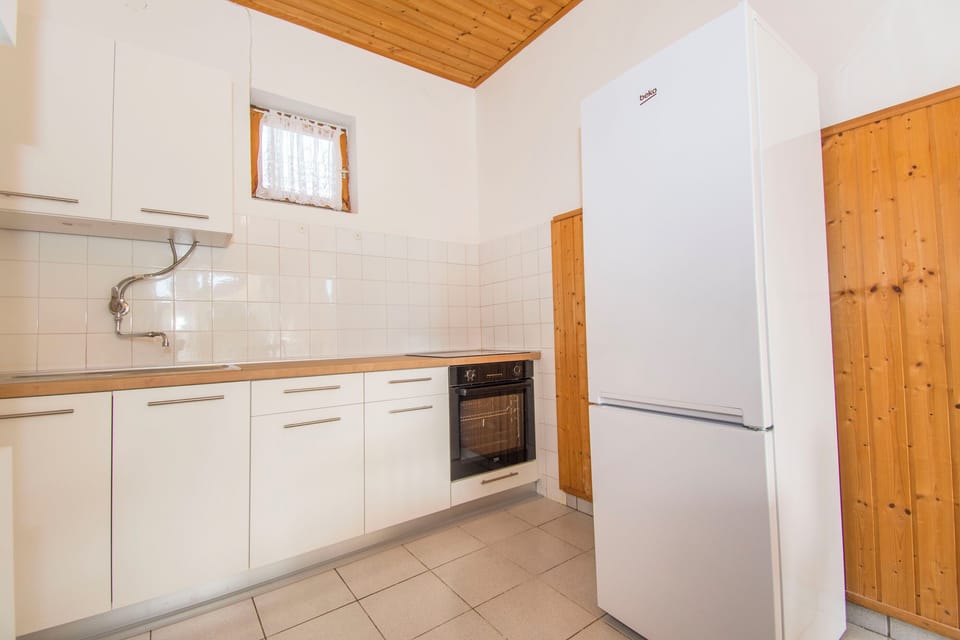 Apartment (A1) | Private kitchen | Fridge, microwave, oven, stovetop