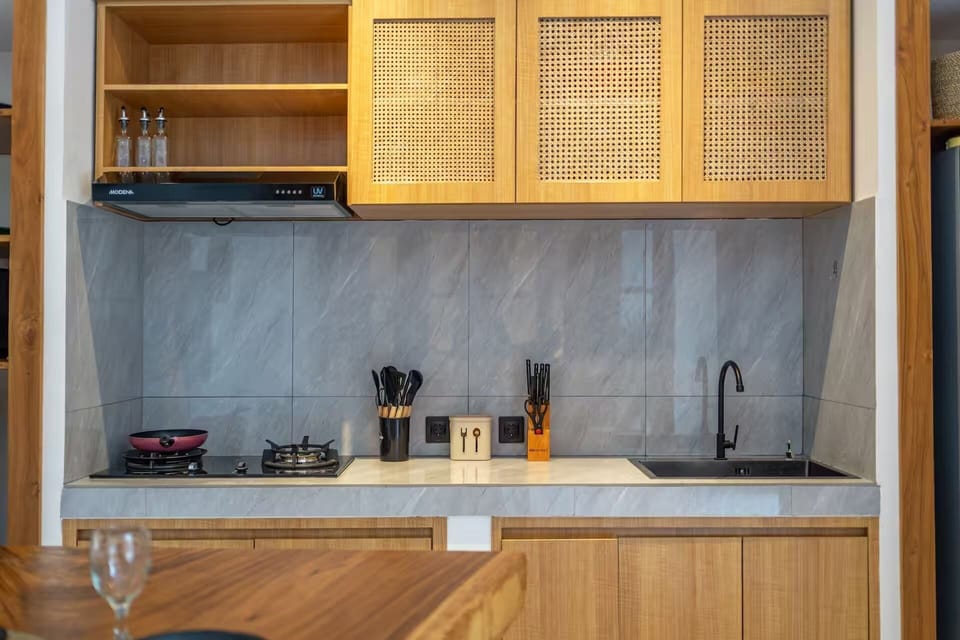 Deluxe Villa, 3 Bedrooms, Private Pool | Private kitchen | Spices, eco-friendly cleaning products, paper towels