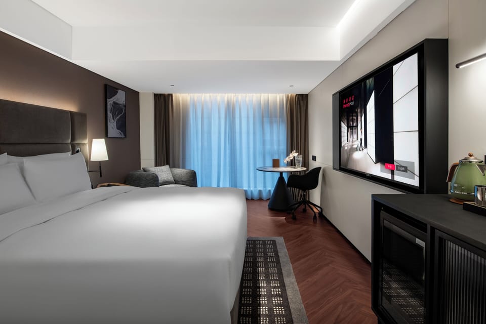 In-room safe, desk, laptop workspace, blackout drapes