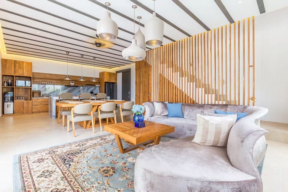 Luxury Villa, 3 Bedrooms, Private Pool | Living area | 50-inch Smart TV with digital channels