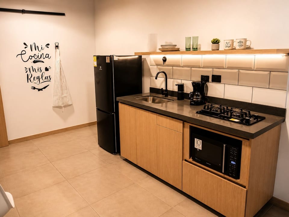 Superior Loft, 1 Double Bed, Kitchen | Private kitchen | Full-size fridge, microwave, cookware/dishes/utensils