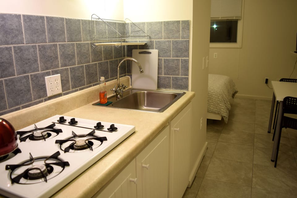 Studio Suite, City View | Private kitchen | Fridge, microwave, stovetop, coffee/tea maker