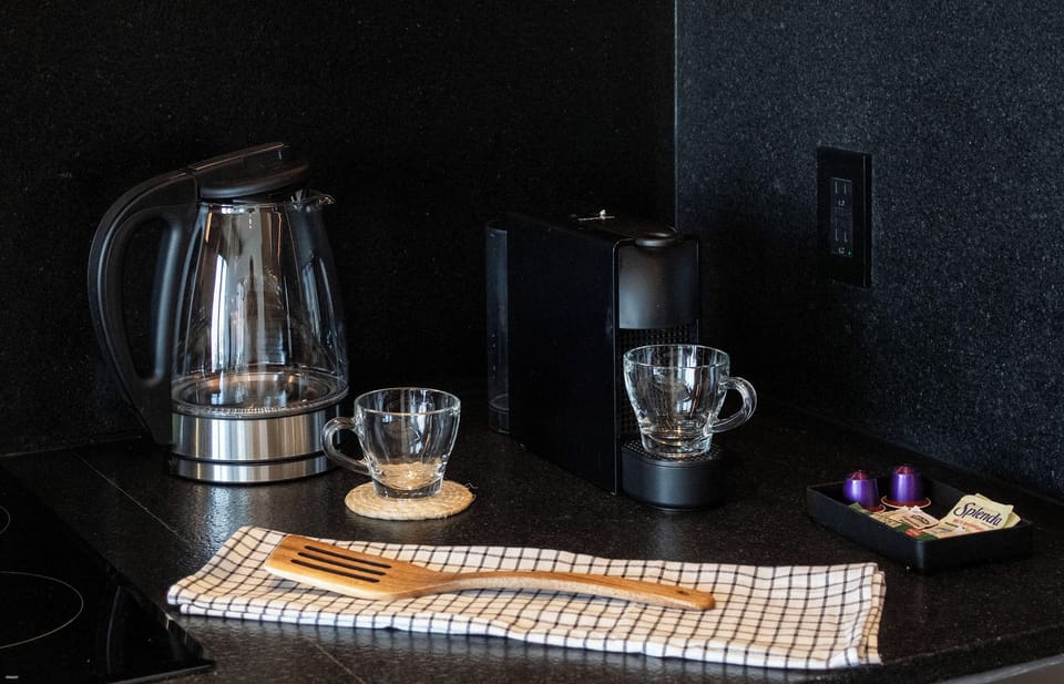 Superior Studio with Panoramic View | Private kitchen | Espresso maker, fridge, microwave, oven
