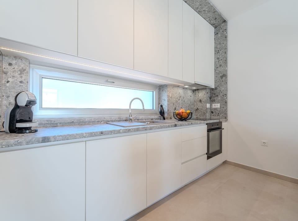 House (Villa Axia with pool) | Private kitchen | Fridge, electric kettle, toaster