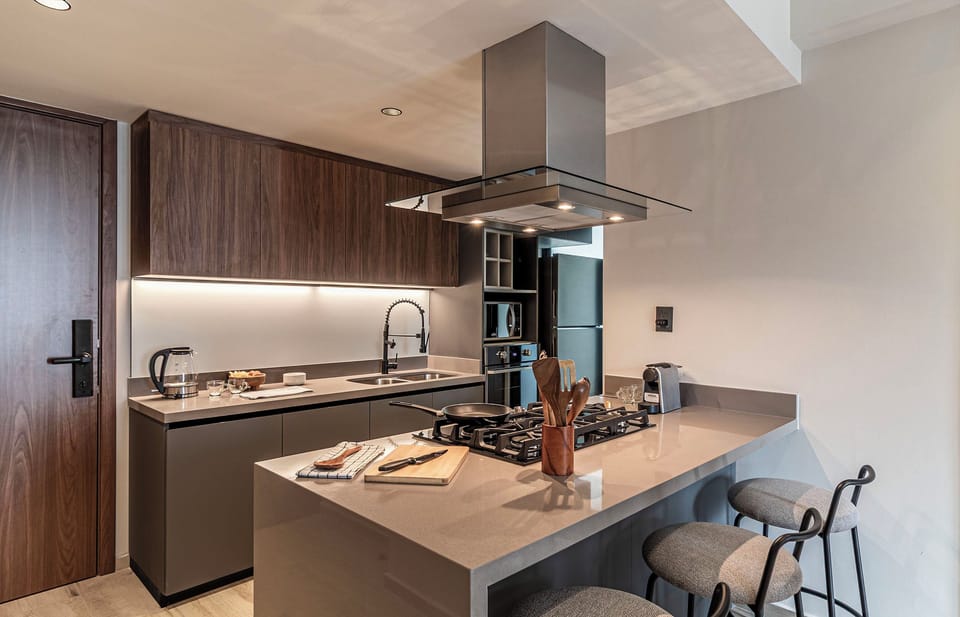 Superior One Bedroom Apt with Balcony | Private kitchen | Espresso maker, fridge, microwave, oven