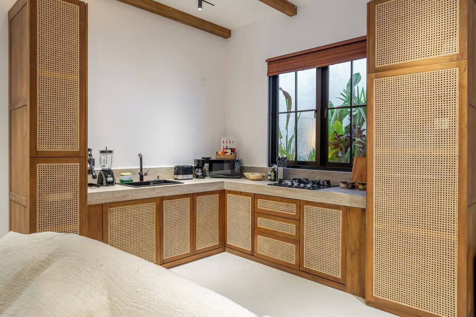 Luxury Villa, Pool View | Private kitchen | Coffee/tea maker, toaster, spices, eco-friendly cleaning products