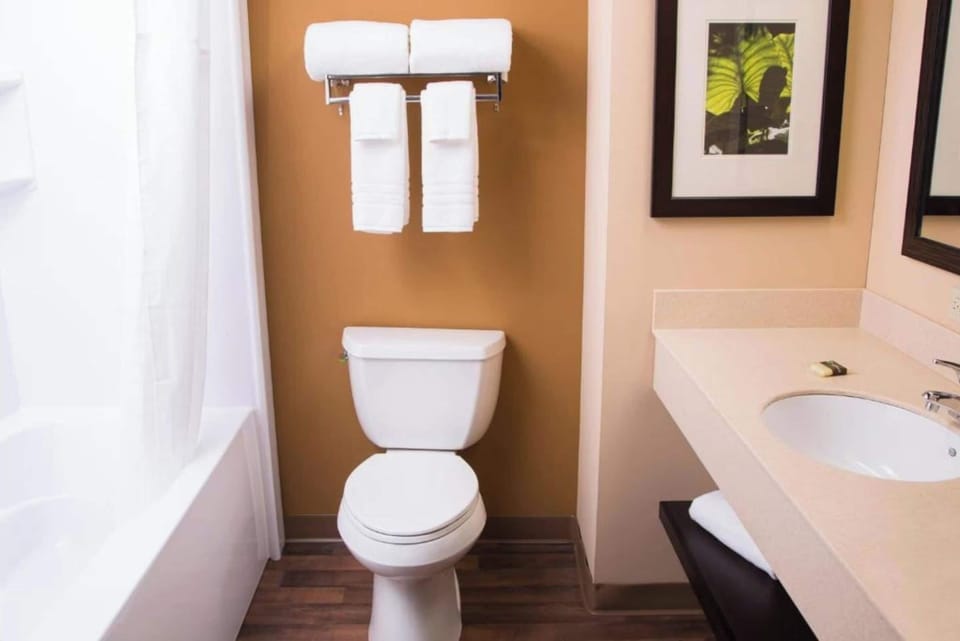 1 QUEEN BED | NON-SMOKING, KITCHEN | Bathroom | Combined shower/tub, free toiletries, towels
