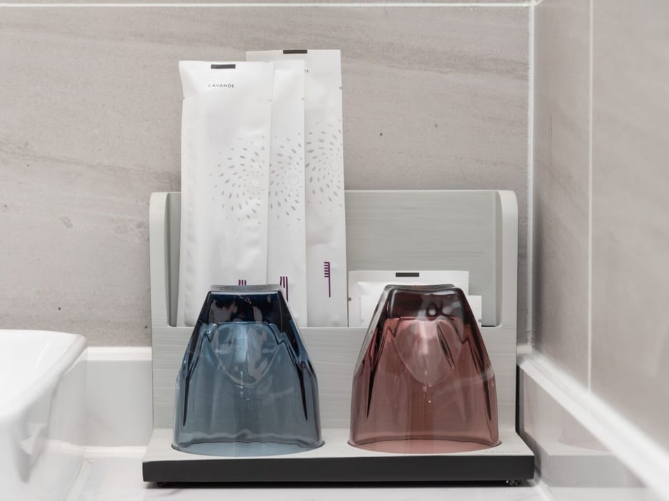 Free toiletries, hair dryer, slippers, towels