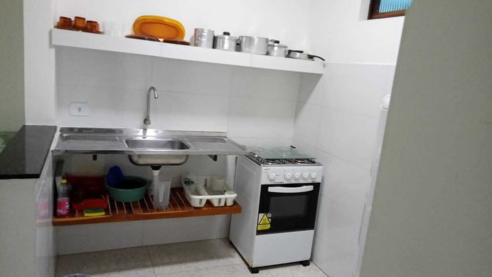 Fridge, stovetop, cookware/dishes/utensils