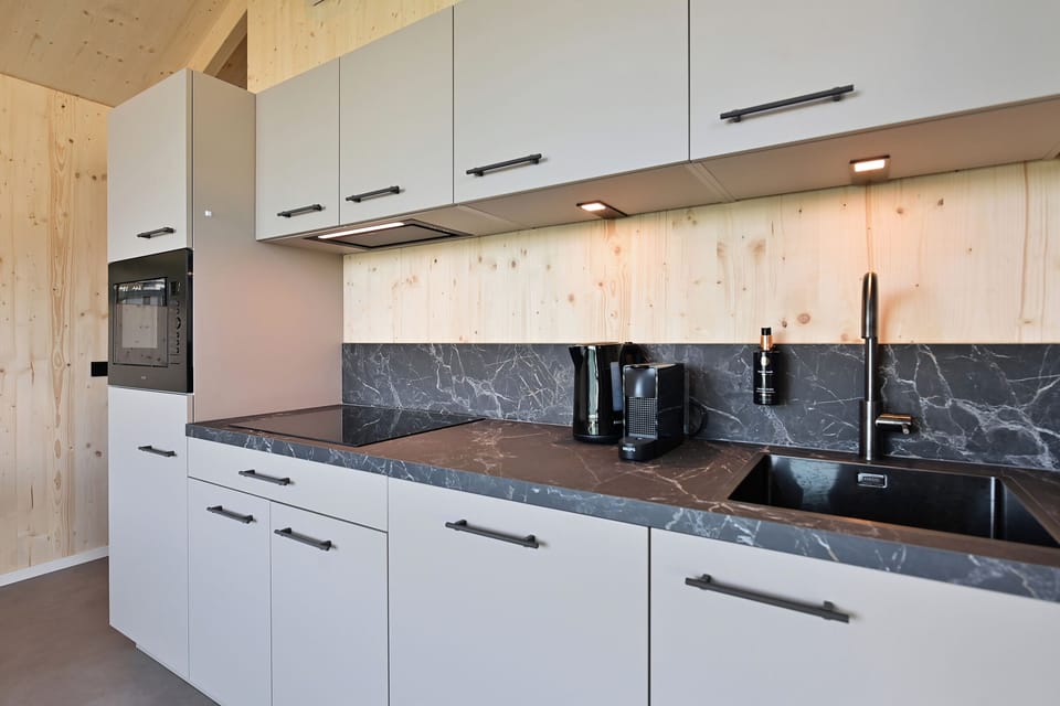 Family Cabin | Private kitchen | Coffee/tea maker, fridge, microwave, oven
