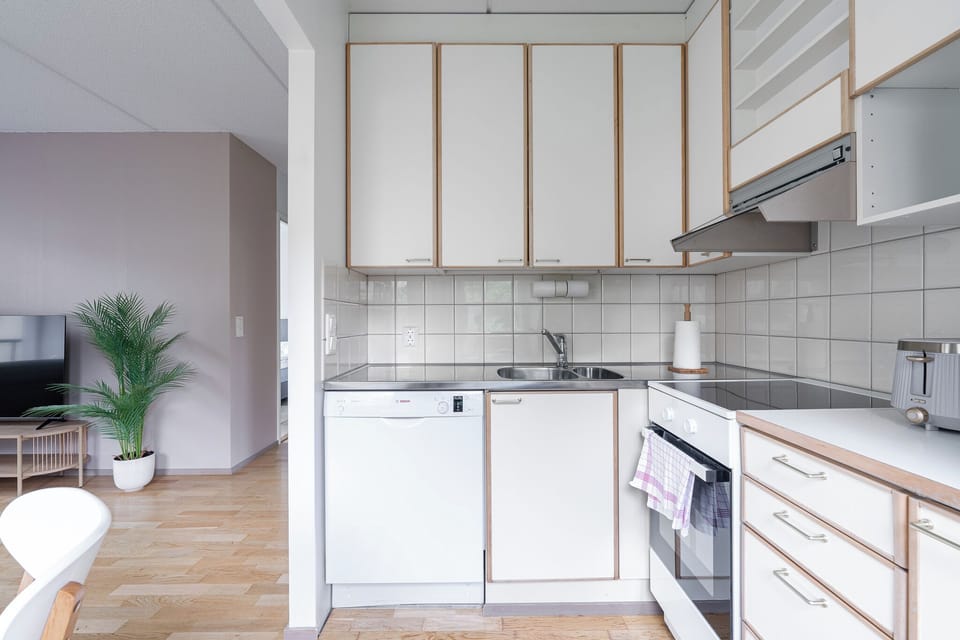 Comfort Apartment, 1 Bedroom, Balcony, Courtyard View | Private kitchen | Coffee/tea maker, full-size fridge, microwave, oven