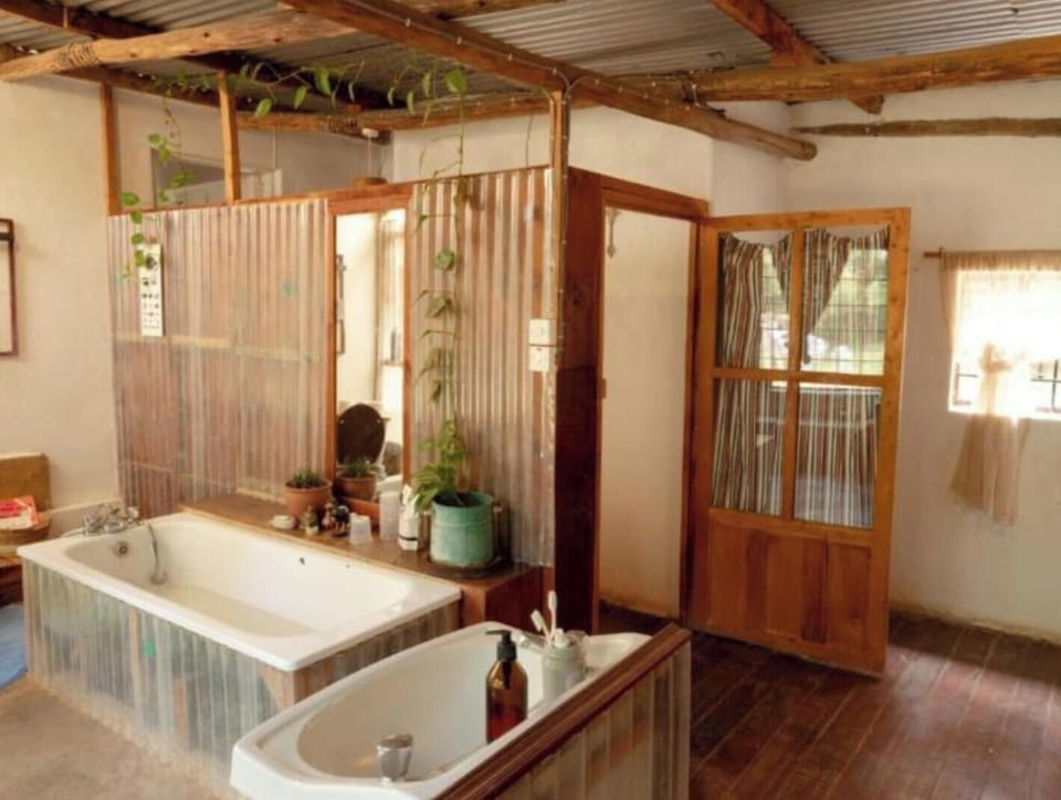 Shower, towels, soap, toilet paper