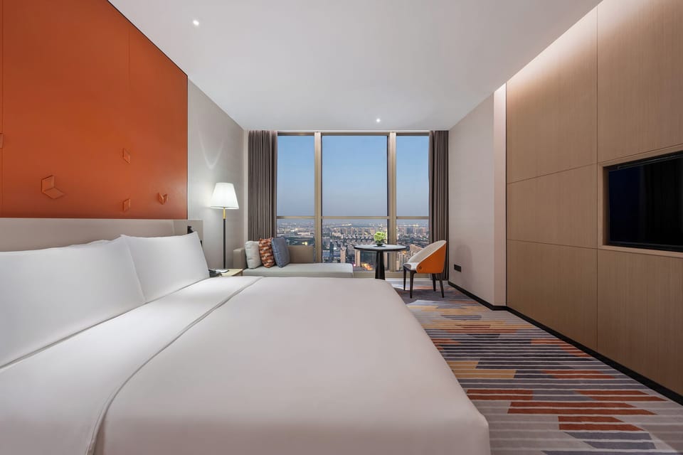Superior Single Room, 1 Queen Bed, Private Bathroom, City View | Desk, laptop workspace, blackout drapes, iron/ironing board