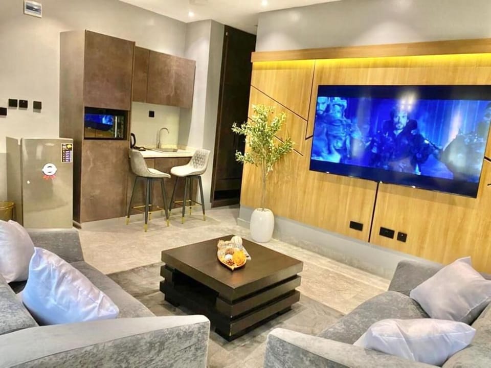 Economy Apartment, Balcony, City View | Living area | Flat-screen TV