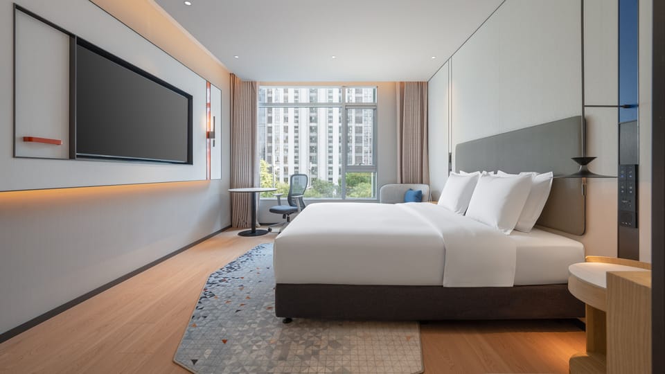 1 King Standard Extra Floor Space | Down comforters, desk, blackout drapes, soundproofing
