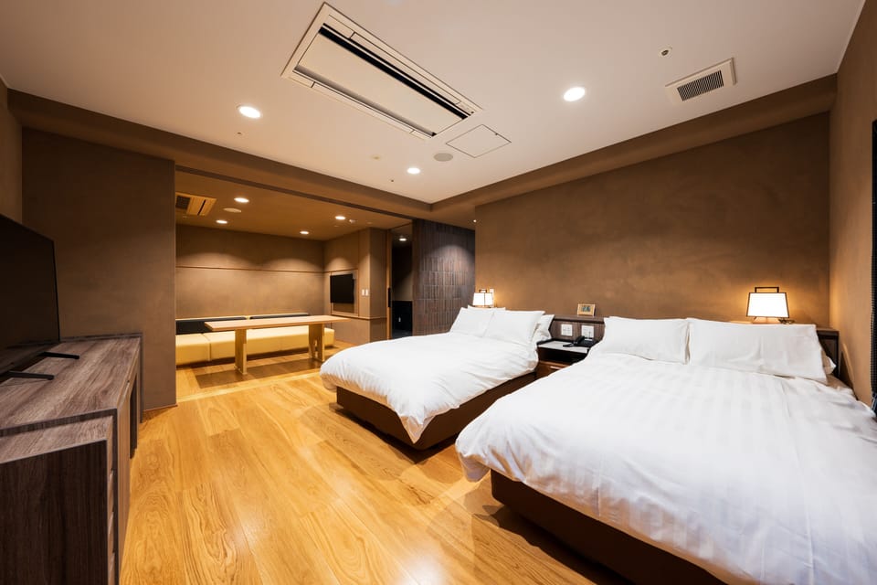 Premium Room w/ private onsen bath, 55sqm/590sqft (For 2 travelers) (Dinner not included) | In-room safe, WiFi (free), bed sheets