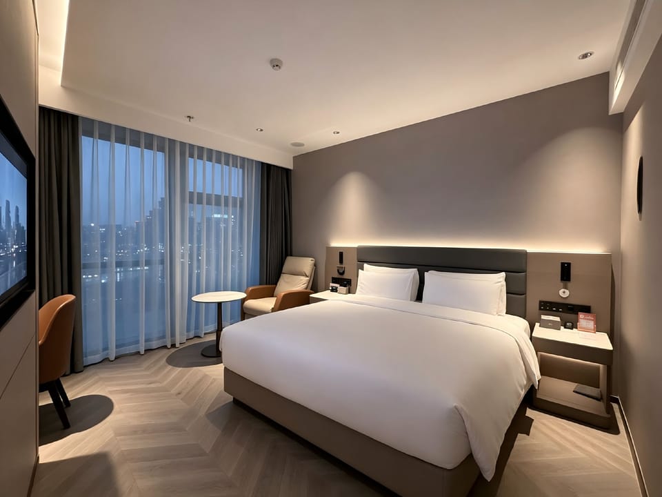 Luxury Double Room, City View | Desk, blackout drapes, iron/ironing board, free WiFi