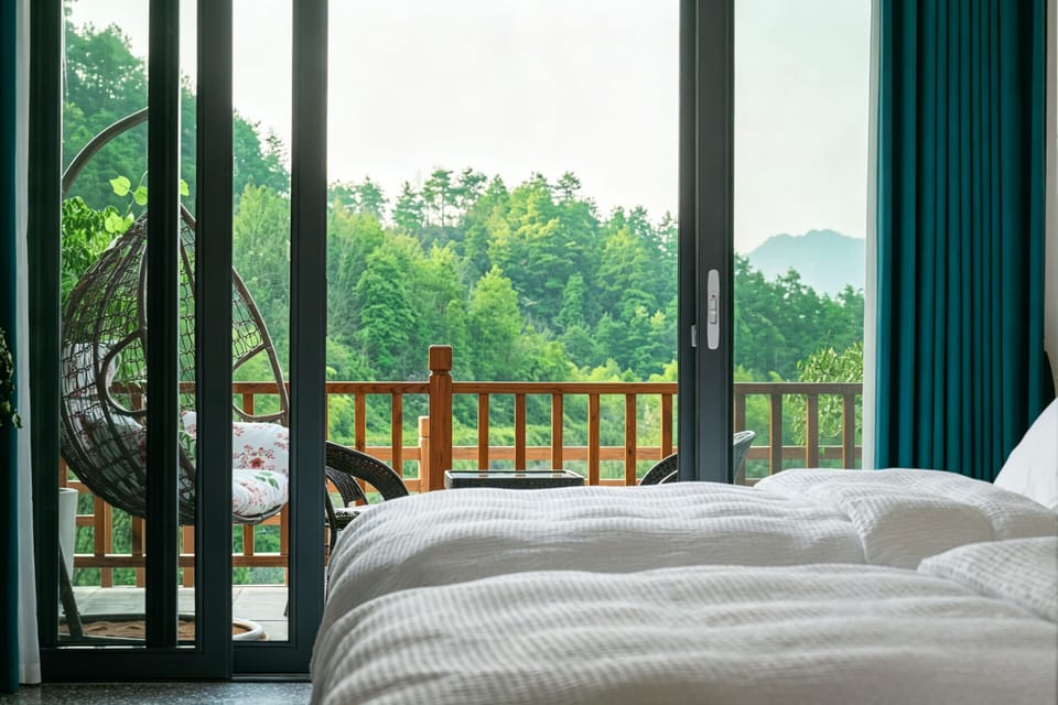 Standard Twin Room, 2 Double Beds, Terrace, Hill View | View from room