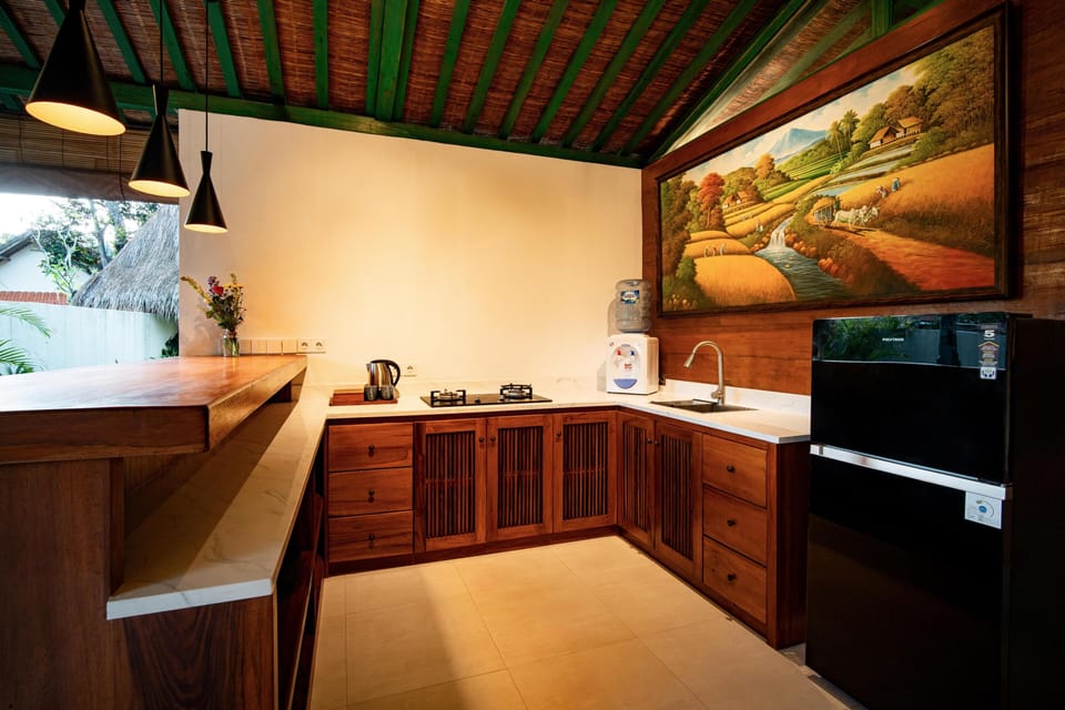 Villa, Private Pool, Garden View | Private kitchen | Highchair