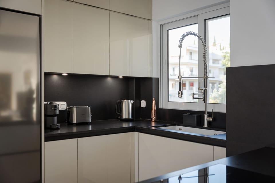 Villa, Garden View | Private kitchen | Espresso maker, full-size fridge, microwave, oven