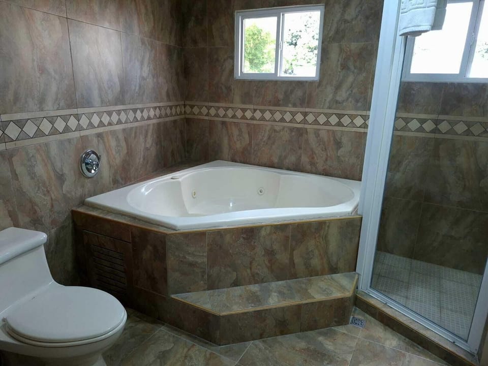 Suite | Bathroom | Hair dryer, towels, soap, shampoo