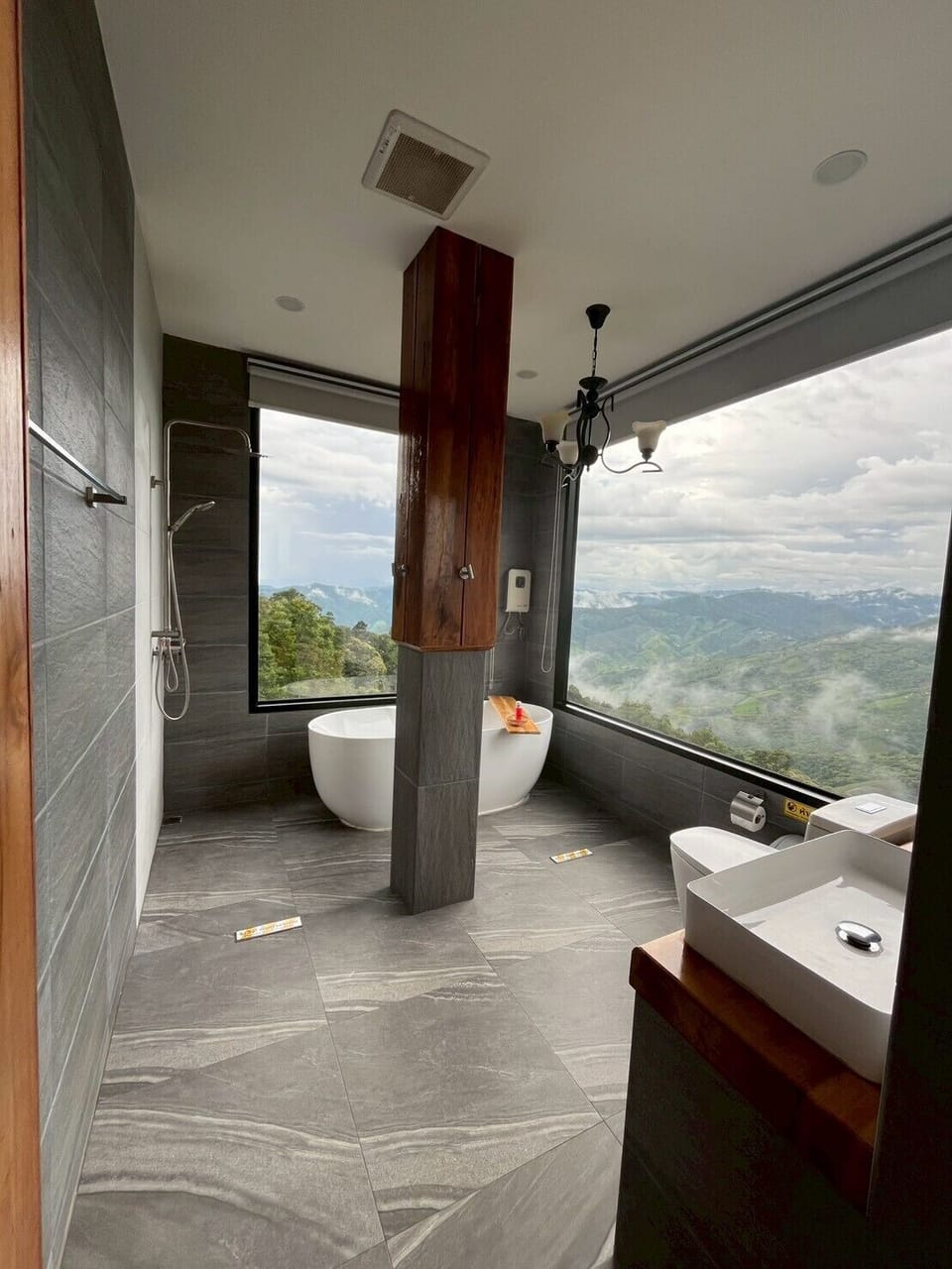 Family Room, Non Smoking, Hill View | Bathroom | Hair dryer, bathrobes, towels, soap