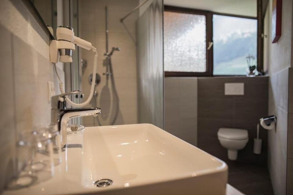 Standard Double Room, Balcony, Mountain View | Bathroom | Shower, hair dryer, heated floors (bathroom), towels