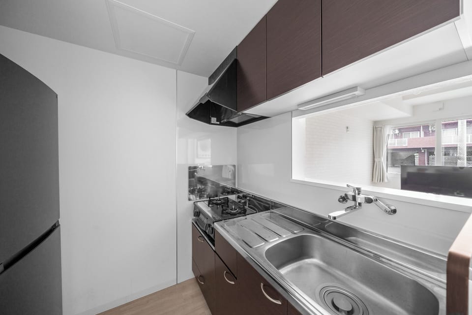 Apartment | Private kitchen | Fridge, microwave, stovetop, rice cooker