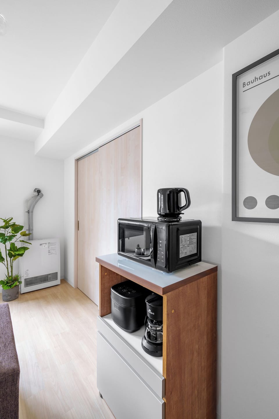Apartment | Private kitchen | Fridge, microwave, stovetop, rice cooker