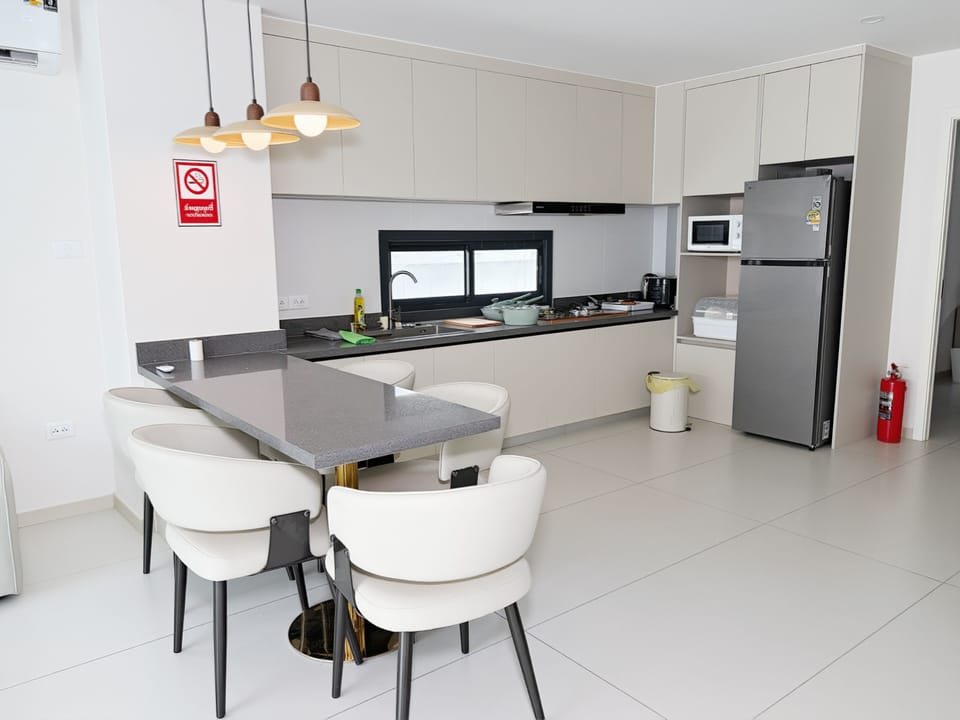 Family Villa, 3 Bedrooms, Private Pool | Private kitchen | Fridge, microwave, stovetop, cookware/dishes/utensils