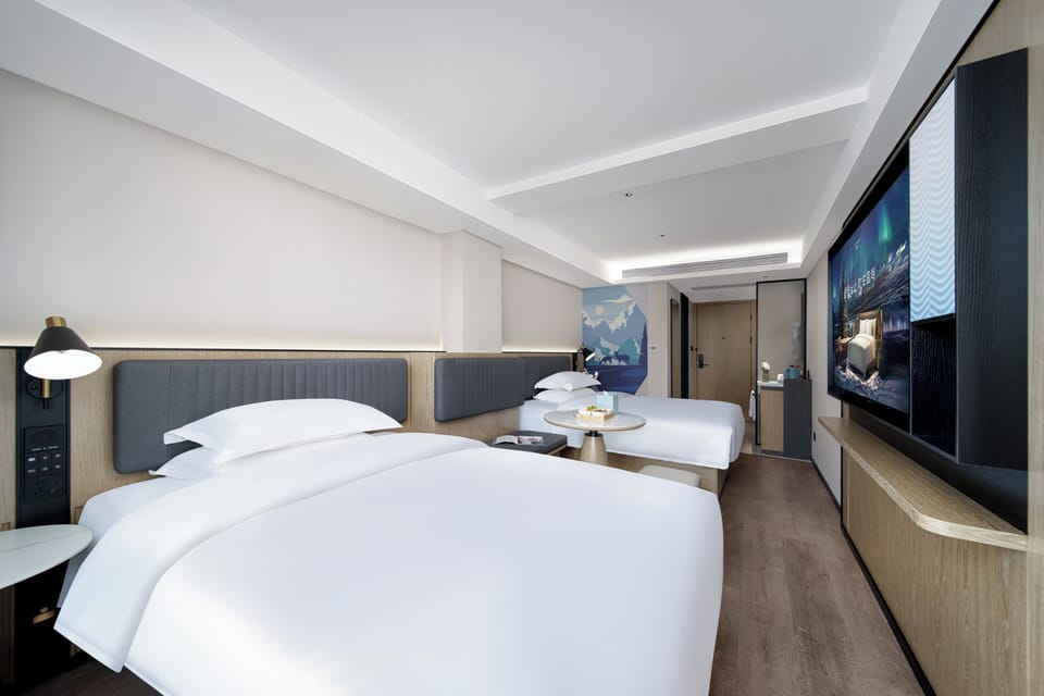 Luxury Quadruple Room, 2 Double Beds, Housekeeping, City View | Premium bedding, down comforters, pillowtop beds, free minibar