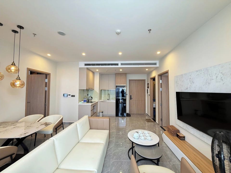 Family Apartment, 2 Bedrooms, City View | Living area | 45-inch flat-screen TV with digital channels