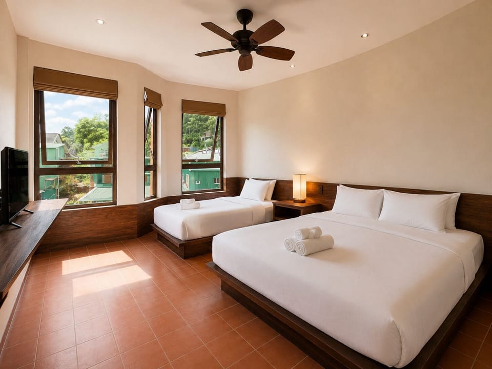 Deluxe Triple Room, City View | Desk, free WiFi