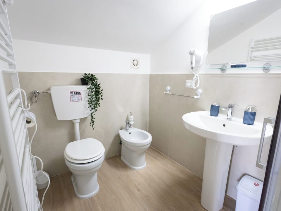 Comfort Double or Twin Room | Bathroom | Hair dryer, slippers, towels, soap