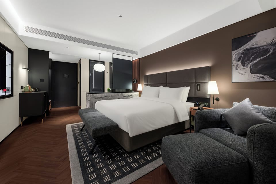 Standard Double Room, City View | Desk, laptop workspace, blackout drapes, iron/ironing board