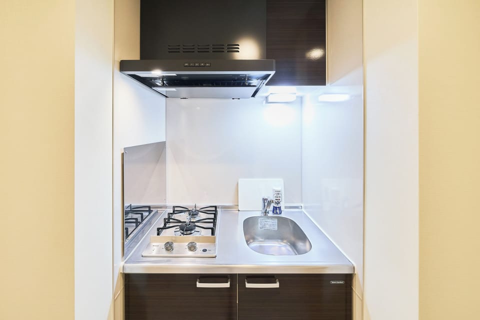 Double Room | Private kitchen | Full-size fridge, microwave, stovetop, cookware/dishes/utensils