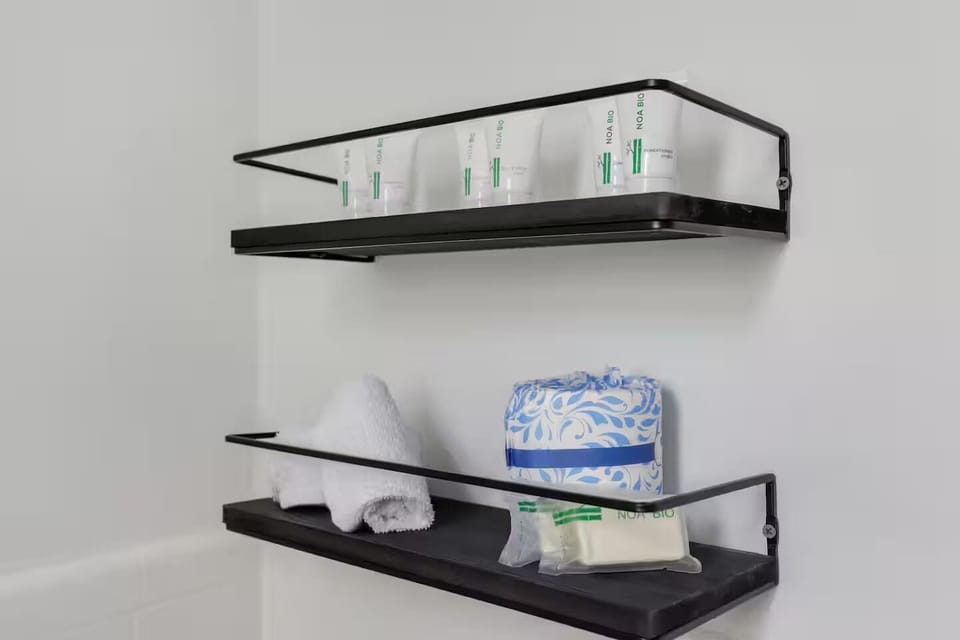Standard Room, Multiple Beds, Private Bathroom (Self check-in) | Bathroom | Combined shower/tub, free toiletries, hair dryer, towels