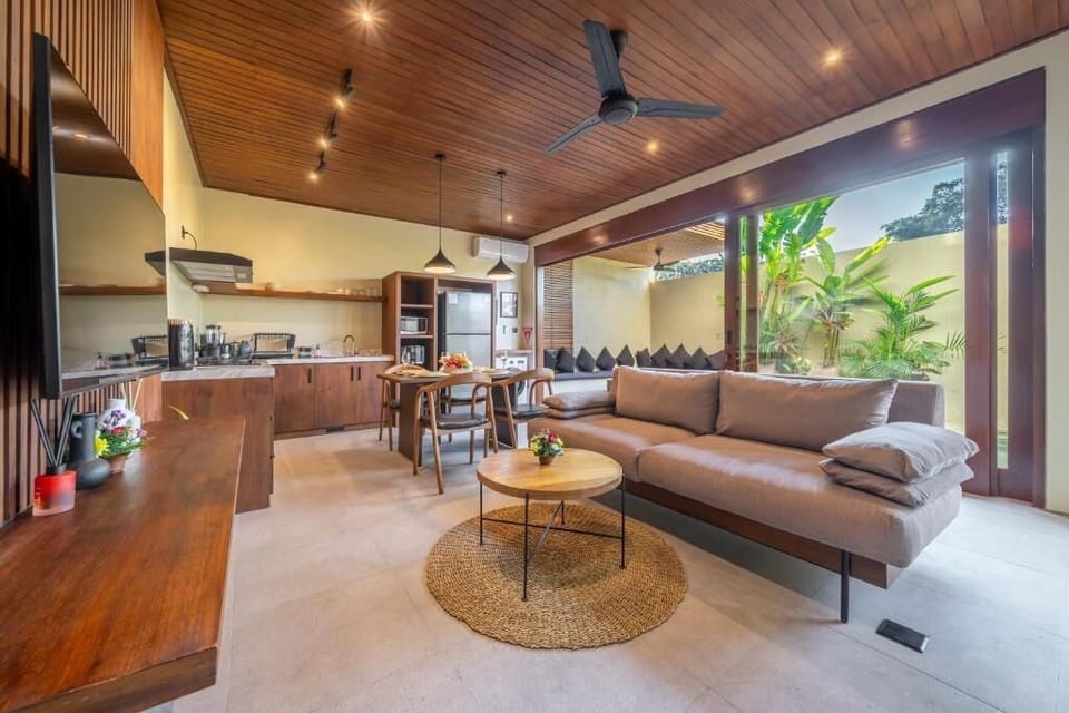 Deluxe Villa, 2 Bedrooms, Private Pool | Living area | 50-inch flat-screen TV with digital channels