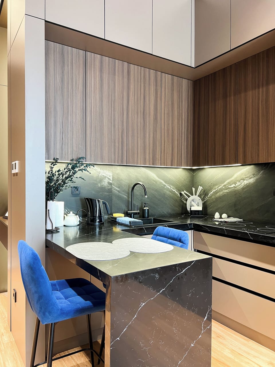 Luxury Apartment, City View | Private kitchen