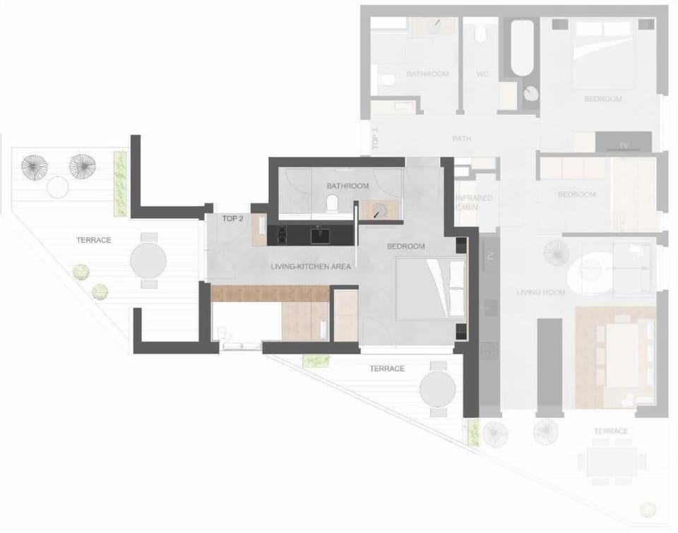Deluxe Apartment, Kitchen, Mountain View | Floor plan