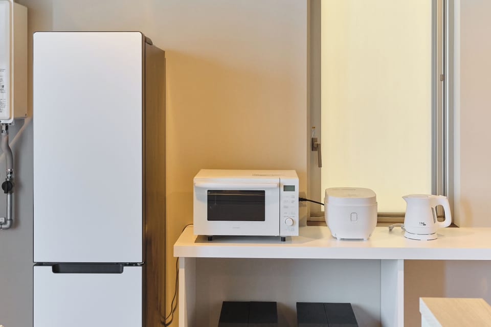 Deluxe Apartment, City View | Private kitchen | Full-size fridge, microwave, stovetop, cookware/dishes/utensils