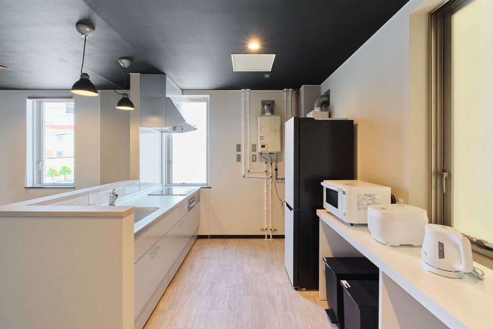 Deluxe Apartment, City View | Private kitchen | Full-size fridge, microwave, stovetop, cookware/dishes/utensils
