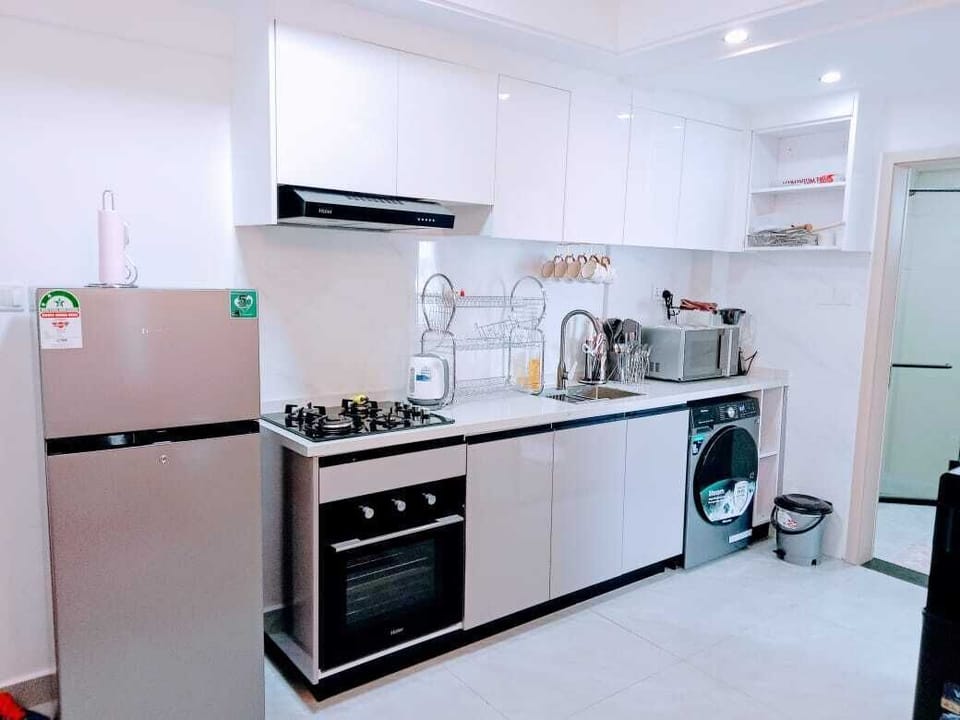 Classic Apartment, Balcony, City View | Private kitchen | Full-size fridge, microwave, oven, stovetop