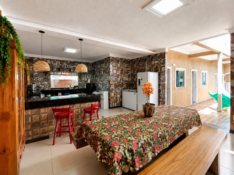 House, 4 Bedrooms, Pool Access, Garden View | Private kitchen | Fridge, microwave, cookware/dishes/utensils, dining table