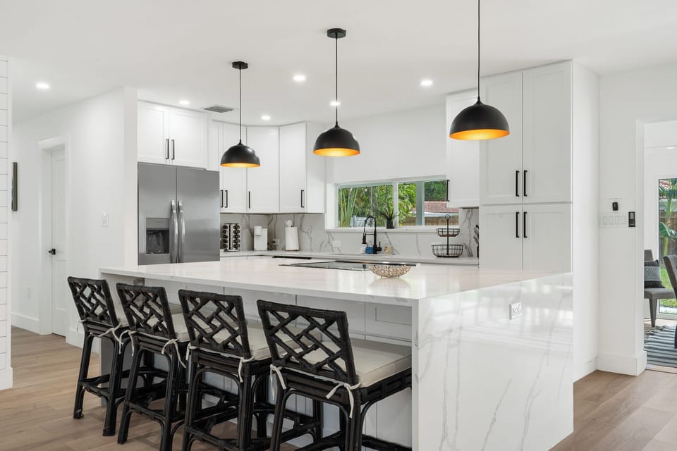 Family House, Patio, Pool View | Private kitchen | Toaster, highchair