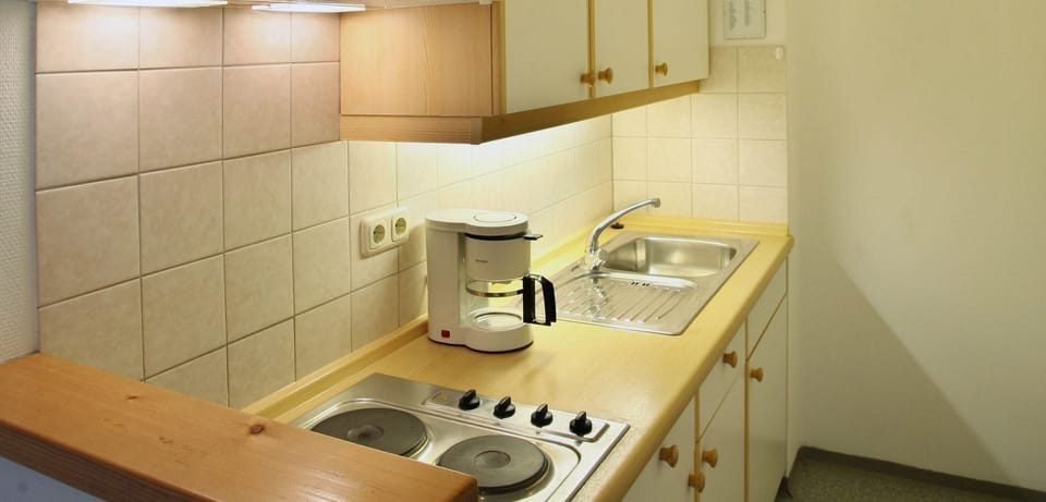 Family Apartment, 1 Double Bed with Sofa bed, Kitchenette, Mountain View | Private kitchenette | Stovetop, coffee/tea maker, cookware/dishes/utensils